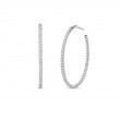 Roberto Coin 18K White Gold Large Inside Outside Diamond Hoops earrings