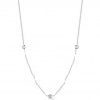 Roberto Coin 18 Karat White Gold Necklace With Three Diamond Stations