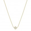 Roberto Coin Roberto Coin: 18 Karat Yellow Gold Station Necklace With One Round G/H Si1 Diamond At  0.10Ct 
Length: 16-18