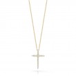 Roberto Coin 18K Yellow Gold Tiny Treasures Diamond Sliver Cross Necklace
