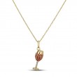 Roberto Coin 18K Yellow Gold Tiny Treasures Diamond And Orange Sapphire Wine Glass Necklace