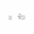 Roberto Coin 18K White Gold Tiny Treasures Diamond Emerald-cut Stud Earrings