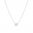 Roberto Coin 18K White Gold East-West Set Emerald Cut Diamond Solitaire Necklace