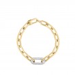 Roberto Coin 18K Yellow Gold Designer Gold Diamond Thin Link Bracelet