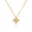 Roberto Coin 18K Yellow/White Gold Princess Flower Small Diamond Necklace