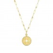 Roberto Coin 18 Karat Yellow Gold Venetian Princess Satin Diamond Medallion Necklace