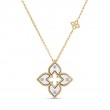 Roberto Coin 18K Yellow Gold Venetian Princess Diamond And White Ceramic Enamel Flower Necklace