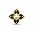 Roberto Coin 18K Yellow Gold Venetian Princess Diamond And Black Ceramic Enamel Flower Ring