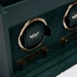 WOLF Green British Racing Double Watch Winder with Storage