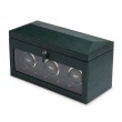 WOLF Green British Racing Triple Watch Winder with Storage