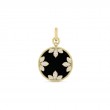 Roberto Coi 18K Yellow Gold Medallion Diamond & Black Jade Flower Pendant