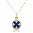 Roberto Coin Small Lapis Lazuli & Diamond Medallion Disc Pendant