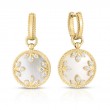 Roberto Coin Diamond & Mother of Pearl Circle Dangle Hoop Earrings