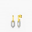 Roberto Coin Two-Tone Diamond Pave Drop Earrings