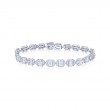 Sunburst Line Bracelet With Emerald Cut Diamonds