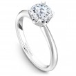 A Noam Carver 18K White Gold Semi Mounting With .23Ctw In Diamonds. G/H, Si. Crafted To Fit A 2 Ct Round Diamond, Sold Separately.