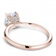 A Noam Carver 18K Rose Gold Semi-Mounting With .16Ctw In Diamonds. G/H, Si. Crafted To Fit 1.50 Ct Round Diamond, Sold Separately.