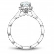 A Noam Carver 18K White Gold Semi Mounting With .29Ctw In Diamonds. G/H, Si. Crafted To Fit A 1 Ct Oval Diamond, Sold Separately.