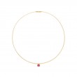 Marco Bicego Masai 18K Yellow Gold Coil Necklace With Pink Tourmaline Station