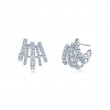 Lyric Five-Row Huggie Earrings with Diamonds