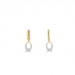 14K Yellow & White Gold Small No Link, Oval Clip Ii Diamond Hanging Earrings