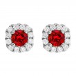 Stud Style Earrings with a Ruby