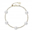 Mikimoto Akoya Cultured Pearl Station Bracelet in 18K Yellow Gold