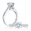 18K White Gold Diamond Semi-Mounting Engagement Ring