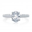 Platinum And Diamond Semi-Mounting Engagement Ring