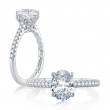 Platinum And Diamond Semi-Mounting Engagement Ring