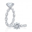 Platinum And Diamond Semi-Mounting Engagement Ring