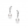 Mikimoto Classic Akoya Cultured Pearl Earrings with Diamonds