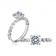 Platinum And Diamond Semi-Mounting Engagement Ring