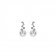 Mikimoto 18K White Gold Classic Akoya Cultured Pearl And Diamond Drop Earrings