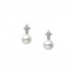 Mikimoto Classic Akoya Cultured Pearl and Diamond Earrings