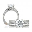 18K Yellow And White Gold Cathedral-Style Semi-Mounting Engagement Ring