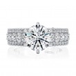 Round Pav&eacute; Diamond Engagement Ring