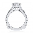 Round Pav&eacute; Diamond Engagement Ring