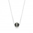 Mikimoto Black South Sea White Gold Single Pearl Pendant Necklace