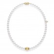 Mikimoto Fusion Akoya and Golden South Sea Cultured Pearl Necklace With Diamond Rondelles