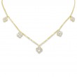 14K Yellow Gold And Diamond Flower Necklace