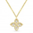14K Yellow Gold Diamond Flower Pendant