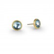 Marco Bicego Jaipur 18 Karat Yellow Gold Post Earrings With Topaz.