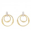 Marco Bicego Marrakech 18K Yellow Gold Circular Coil Earrings With Diamonds