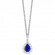 Blue Sapphire And Diamond Pendant