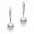 Mikimoto 18K White Gold Rhodium Plated Classic-Classic Pearl Drop Earrings