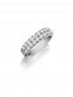 Henri Daussi White Gold Half Way 2 Row Diamond Pave Band