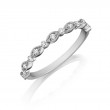 Henri Daussi White Gold Half Way Pave Diamond Band