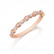Henri Daussi Rose Gold Half Way Diamond Band