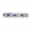 Henri Daussi White Gold Sapphire And Diamond Band